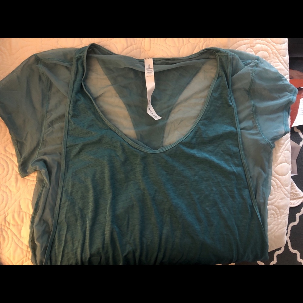 Lululemon Set the Course Short Sleeve Top - Teal